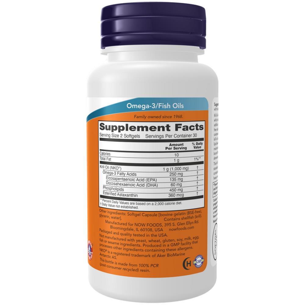 Krill Oil 500 mg Now Foods 60 Cápsulas