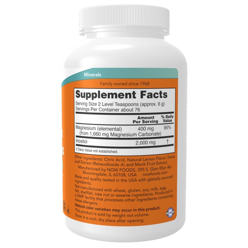 Magnesium Inositol Relax Em Pó Now Foods 454g