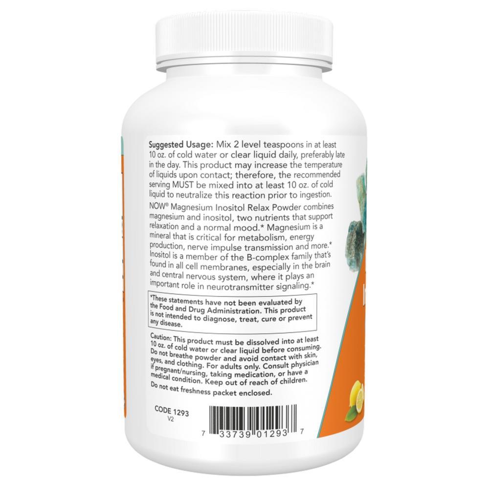Magnesium Inositol Relax Em Pó Now Foods 454g