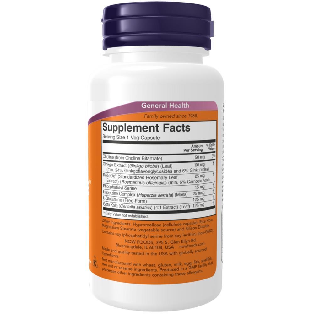 Brain Elevate Now Foods 120 Veg Cápsulas