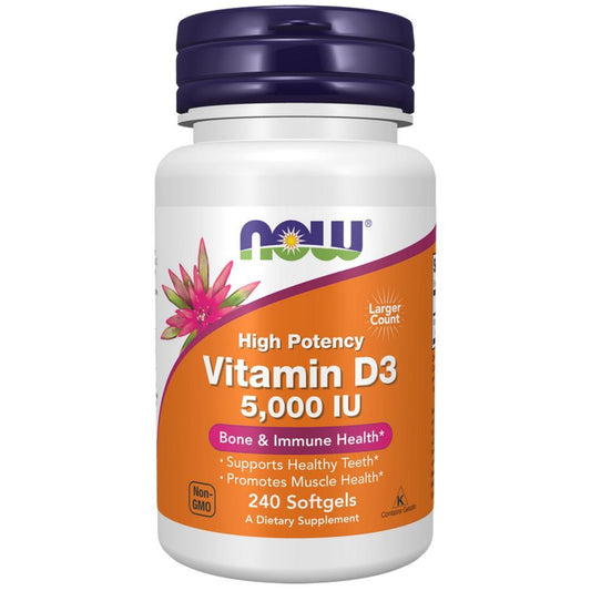 Vitamina D3 5000 IU Now Foods 240 Cápsulas
