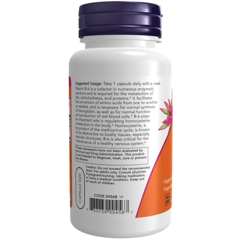 Vitamin B-6 100mg Now Foods 100 Cápsulas