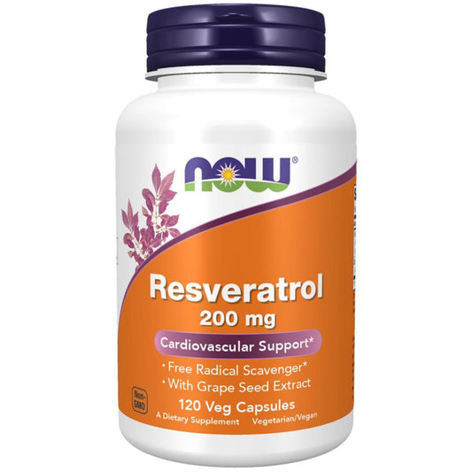 Resveratrol 200 mg Now Foods 120 Veg Cápsulas