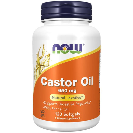 Castor Oil 650mg Now Foods 120 Cápsulas