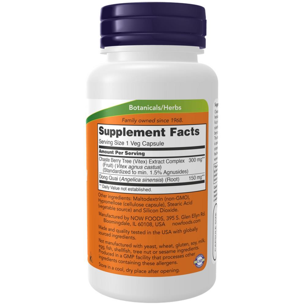 Chaste Berry Vitex Extract 300mg Now Foods 90 Cápsulas