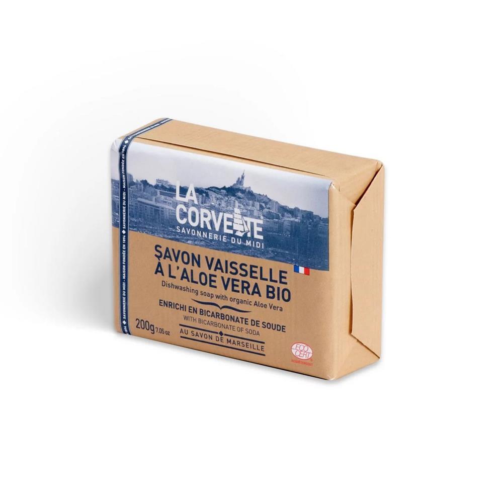 Sabão Sólido De Marseille Para Louça Com Bicarbonato Sódio E Aloe Vera 200G