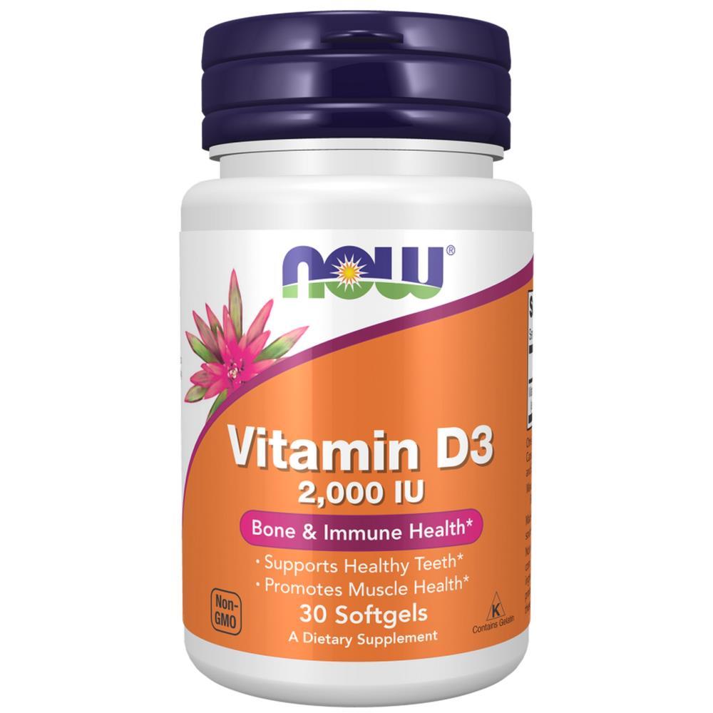 Vitamina D-3 2000UI Now Foods 30 Cápsulas
