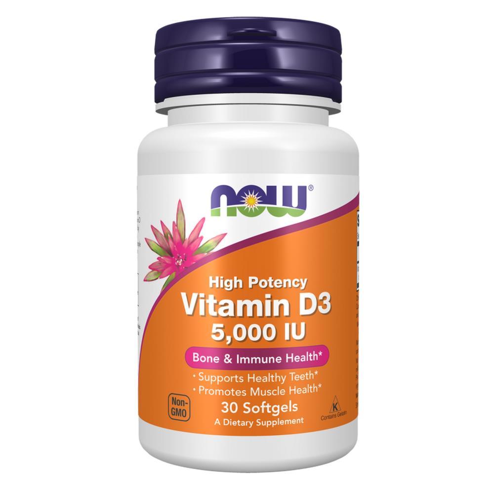 Vitamina D-3 5000UI Now Foods 30 Cápsulas