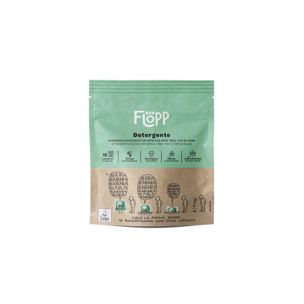 Detergente Máquina de Lavar Ropa Flopp Eco 16 Cápsulas