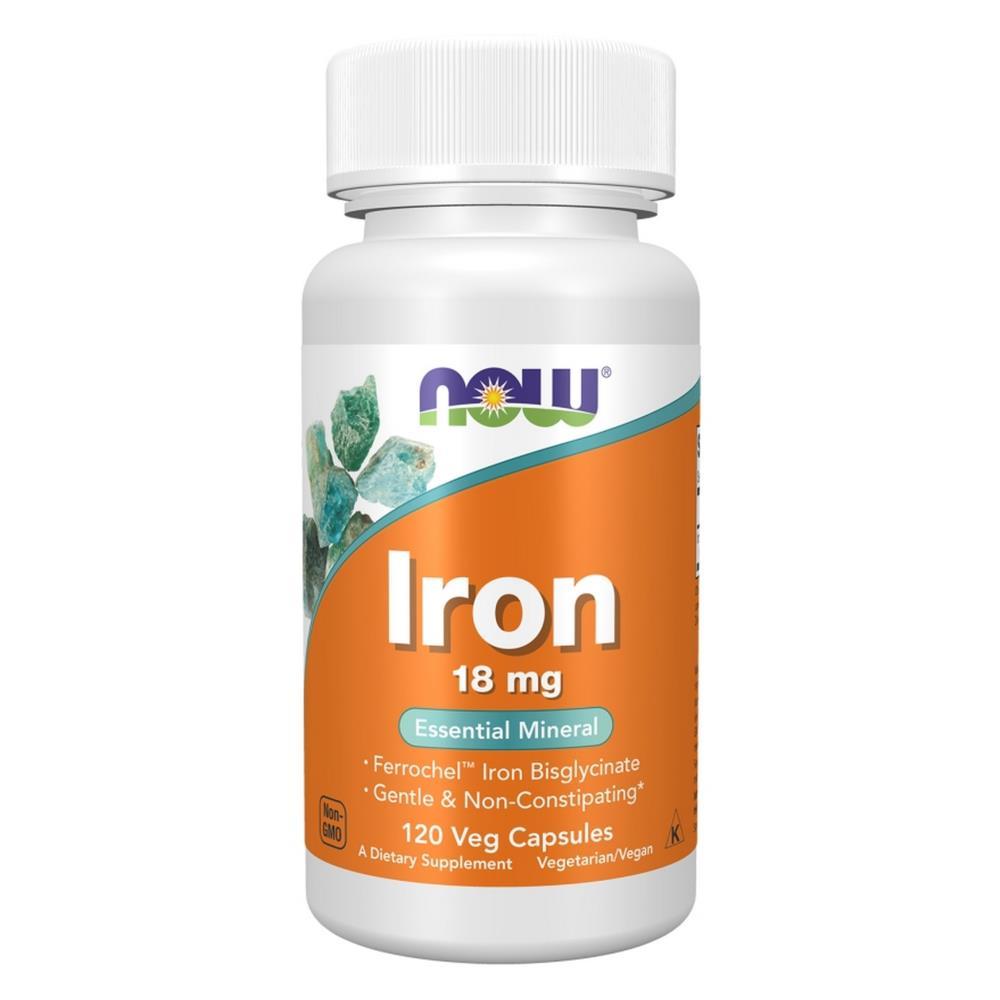 Iron 18mg Now Foods 120 Veg Cápsulas