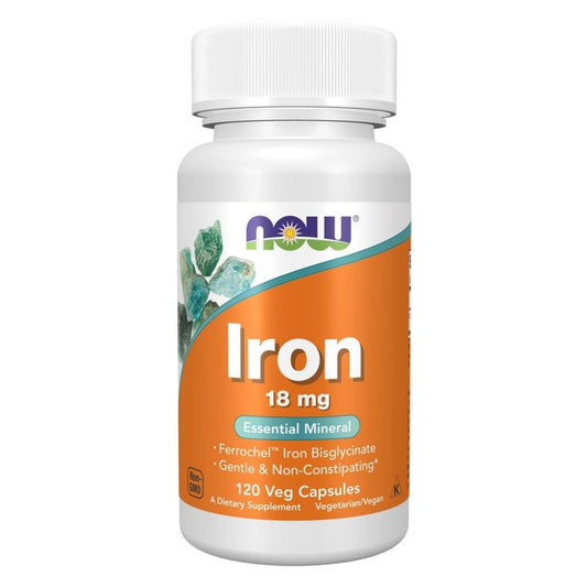 Iron 18mg Now Foods 120 Veg Cápsulas
