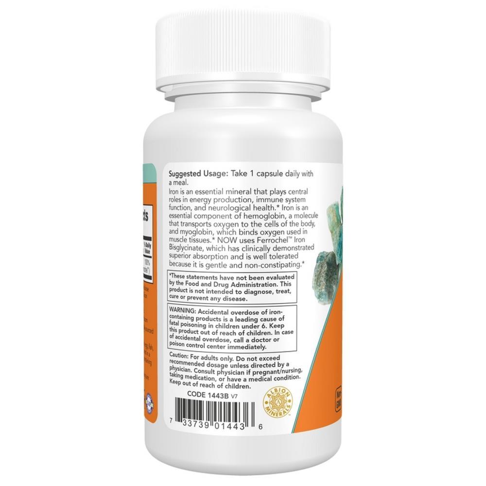 Iron 18mg Now Foods 120 Veg Cápsulas