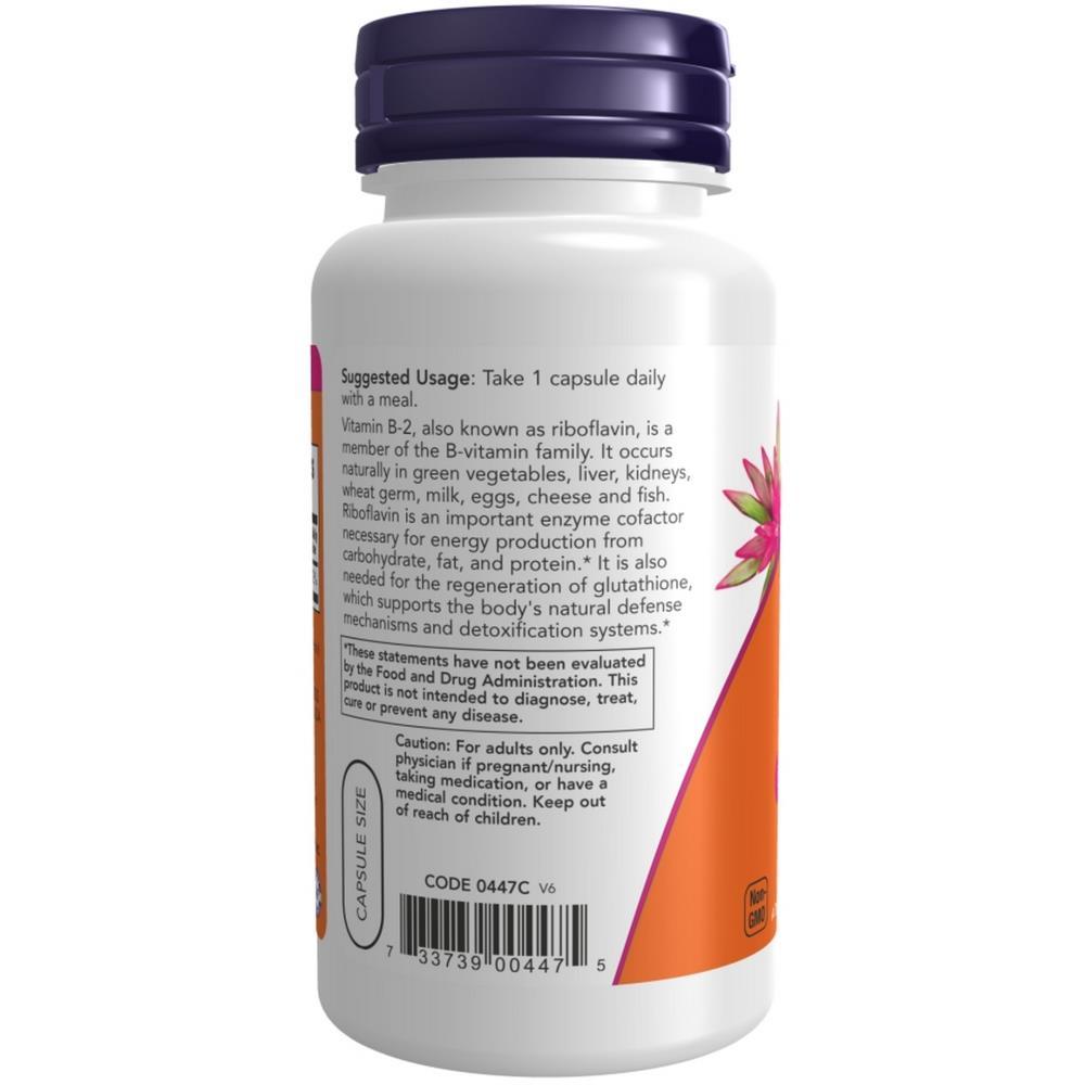 Vitamina B-2 100 mg Now Foods 100 Veg Cápsulas