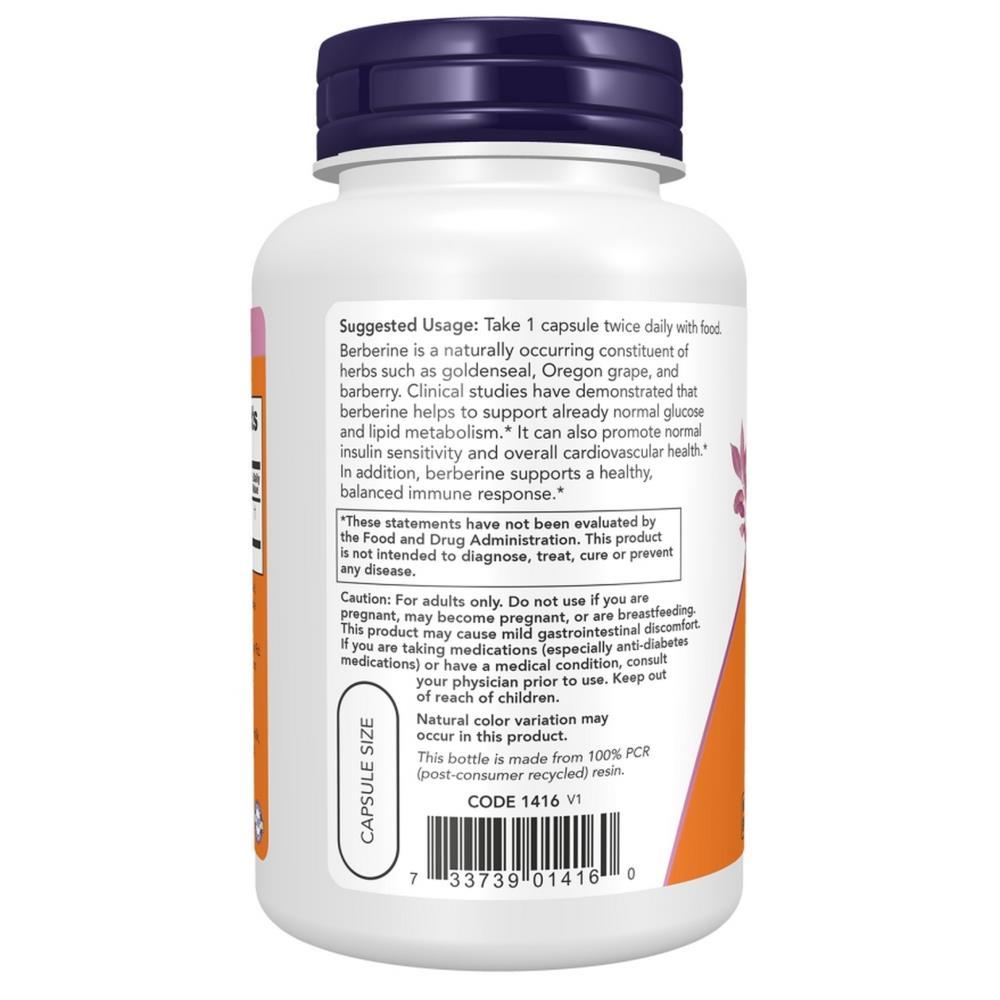 Berberine HCl 500 mg Now Foods 90 Veg Cápsulas