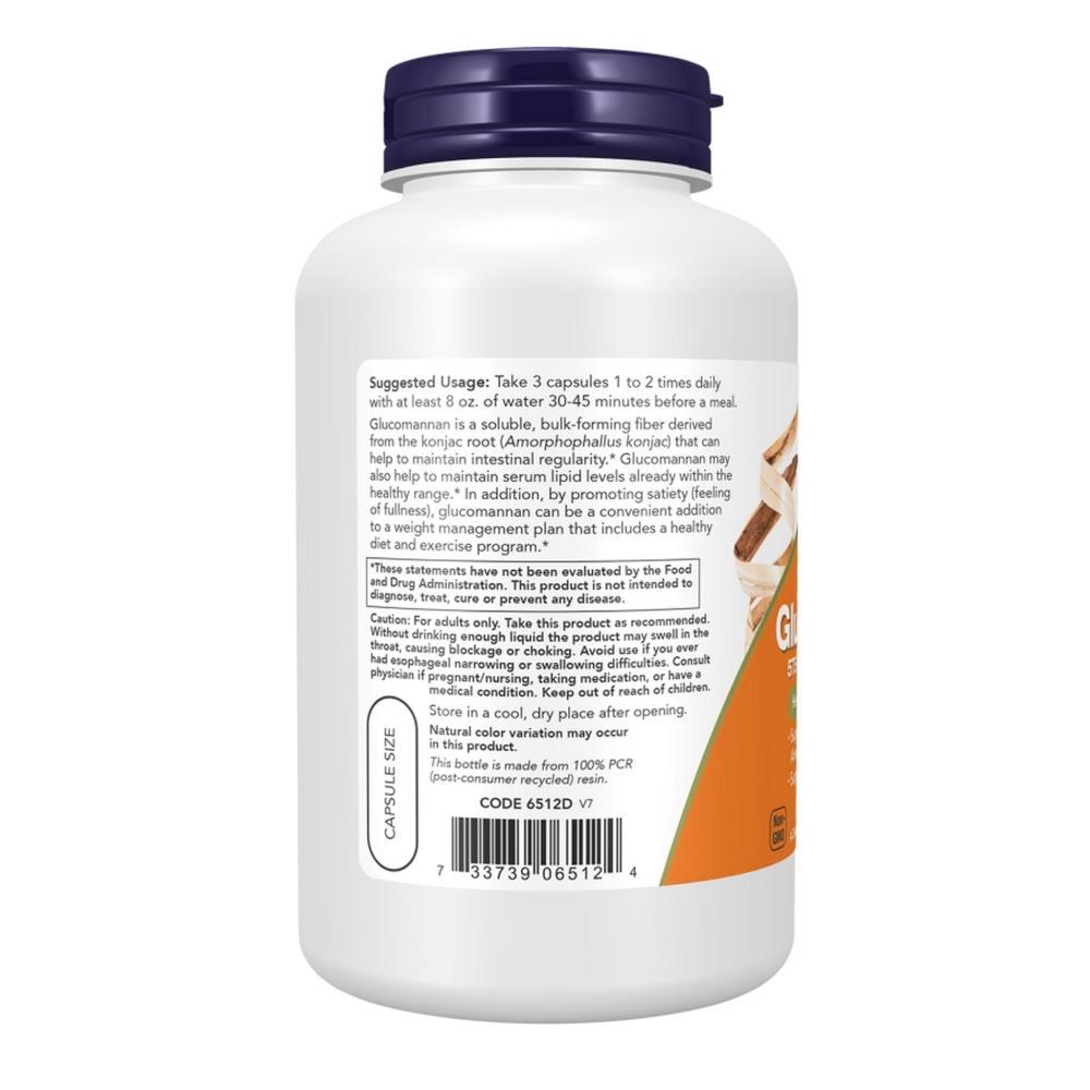 Glucomannan 575 mg Now Foods 180 Veg Cápsulas