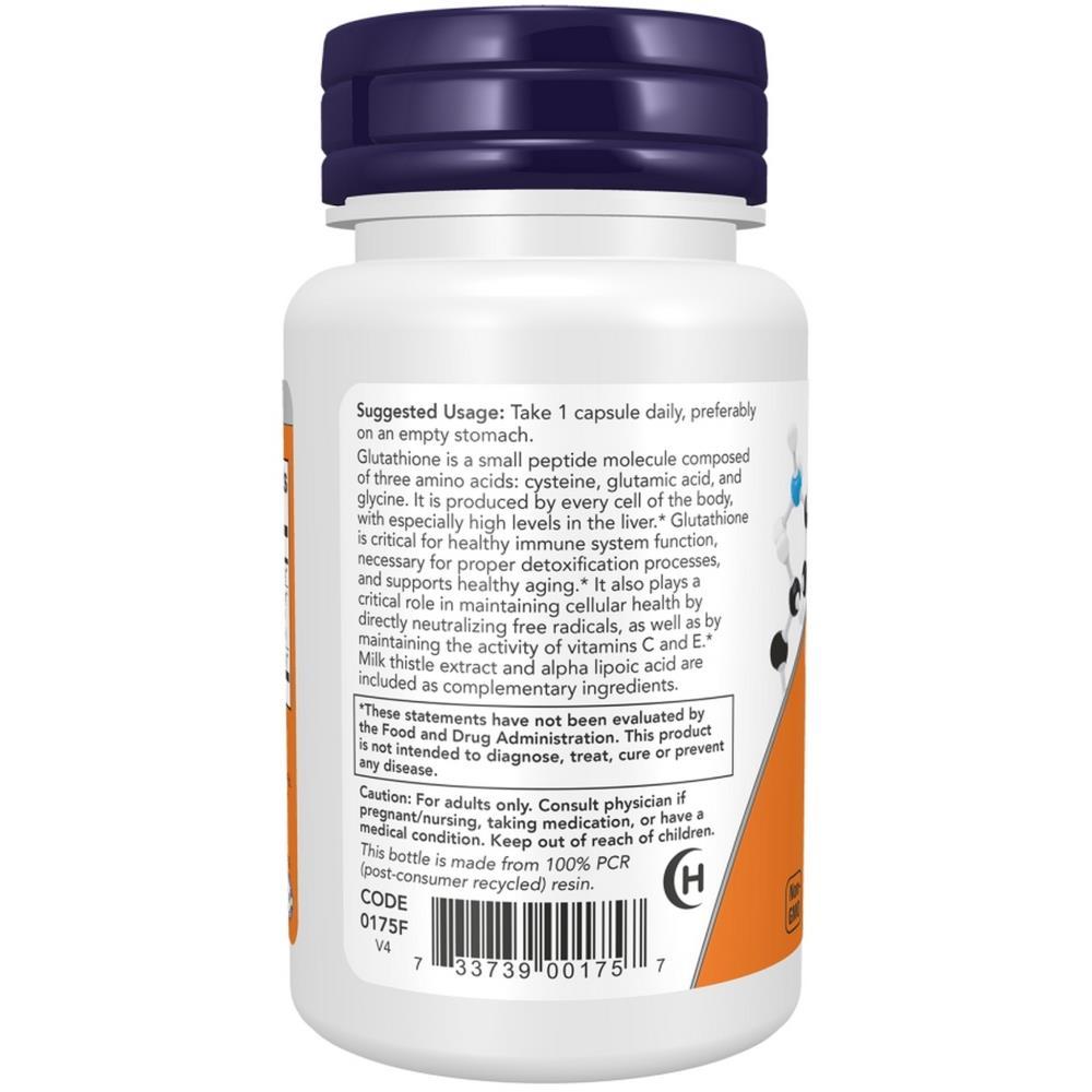 Glutathione 500 mg Now Foods 30 Veg Cápsulas
