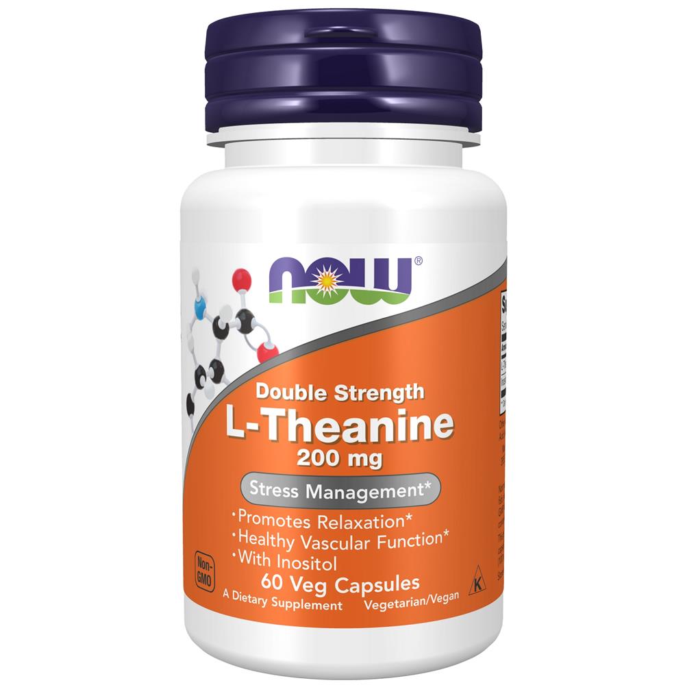 L-Theanine 200mg Now Foods 60 Veg Cápsulas
