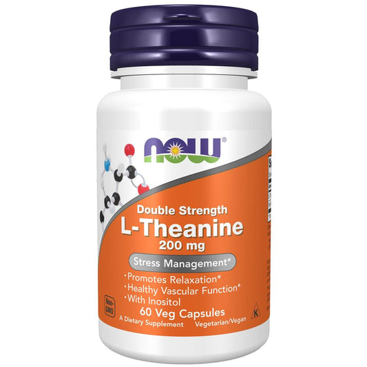 L-Theanine 200mg Now Foods 60 Veg Cápsulas