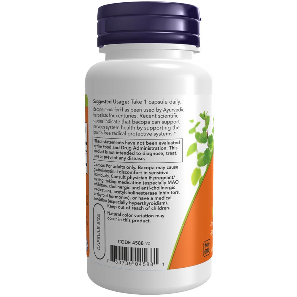 Bacopa Extract 450mg Now Foods 90 Cápsulas