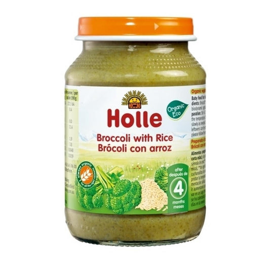 Holle Bio Pure Broccoli And Brown Rice 4M Jar 190G