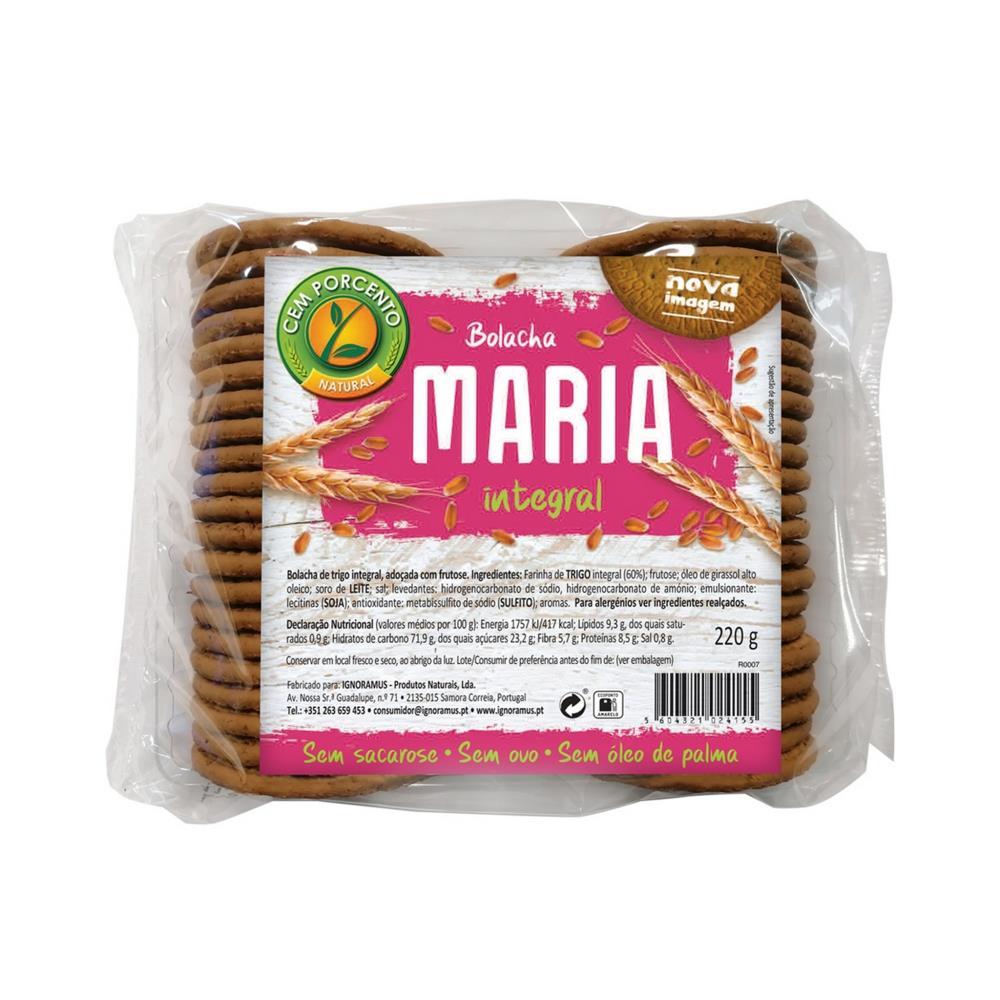 Bolacha Maria Sem Açúcar Cem Porcento 220g