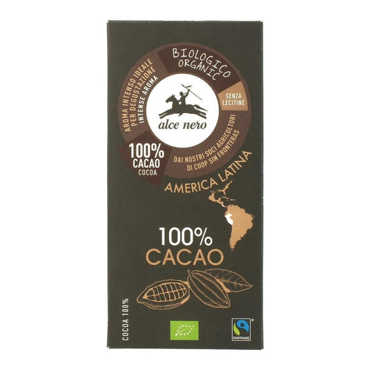 Alce Nero Chocolate 100% Cocoa 50g