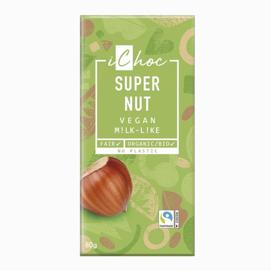 Vegan Chocolate With Organic Hazelnuts 80g