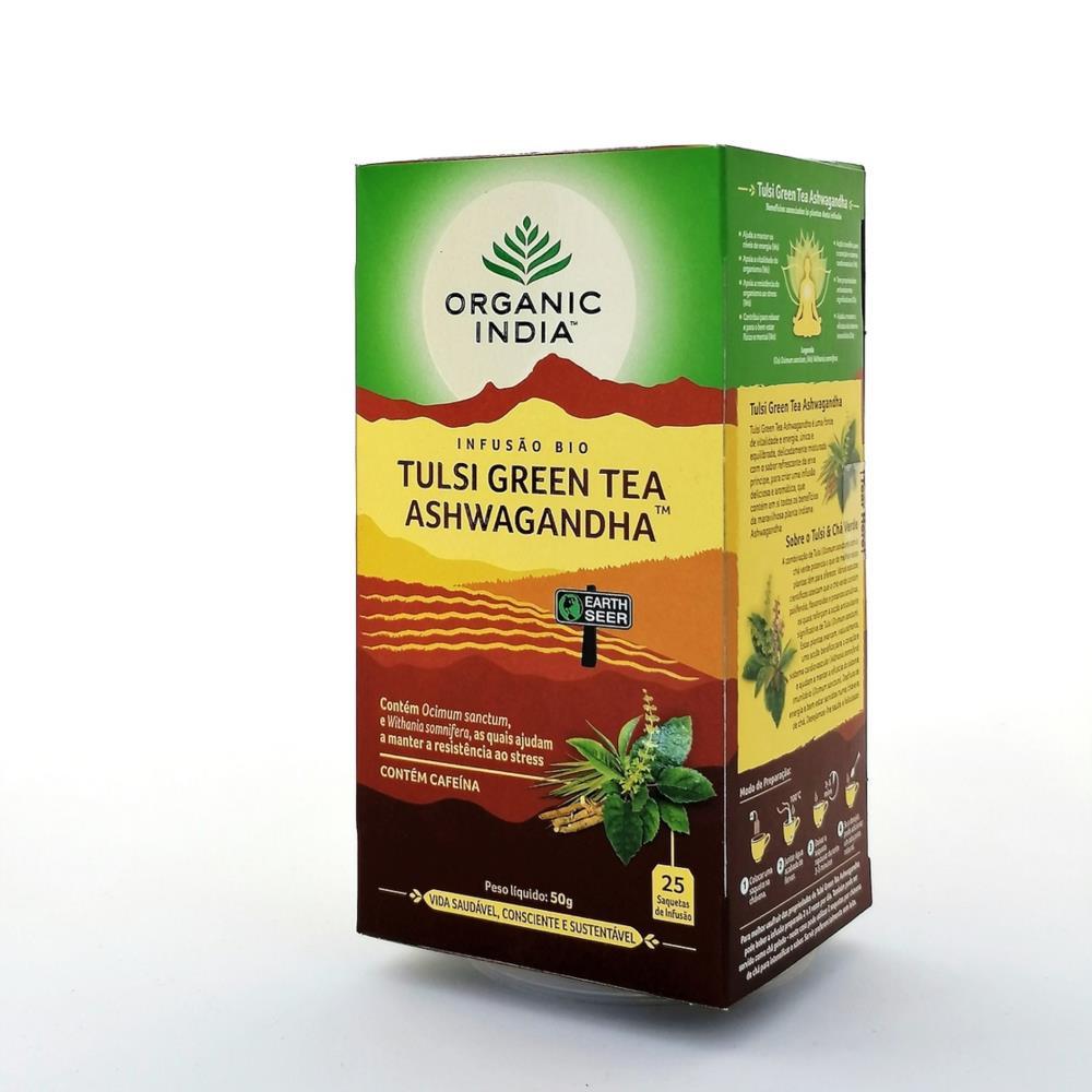 Organic India Tulsi Green Tea Ashwagandha 25 Sachets