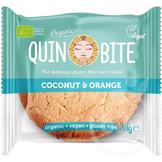 Quin Bite Bio Cookie Coconut Orange Gluten Free 50G