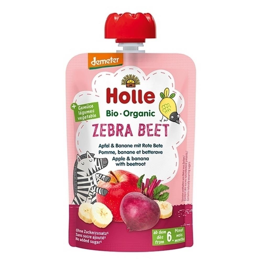 Holle Bio Puré Zebra Beet Saqueta 4M 90G