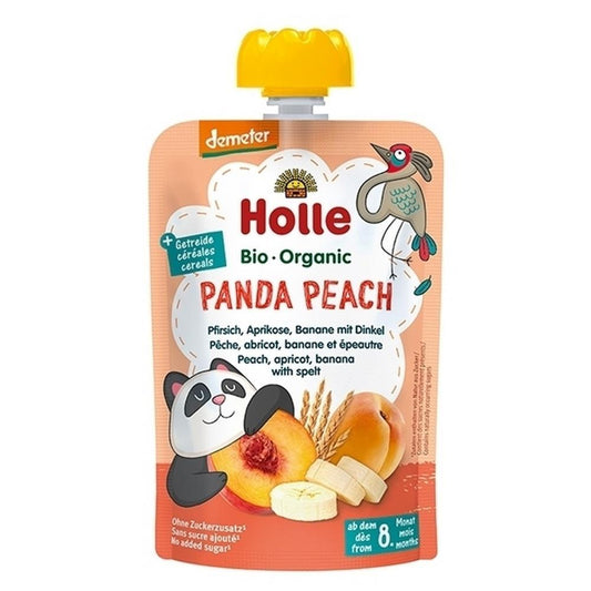 Holle Bio Puré Panda Peach Saq 8M 100g