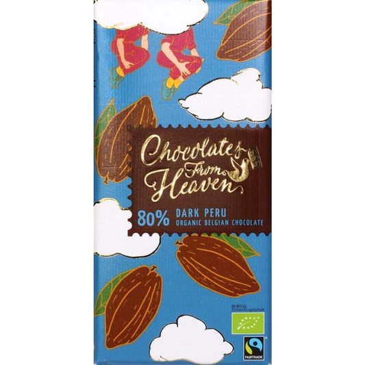 Organic Black Chocolate 80% Cacao Chocolates from heaven 100g
