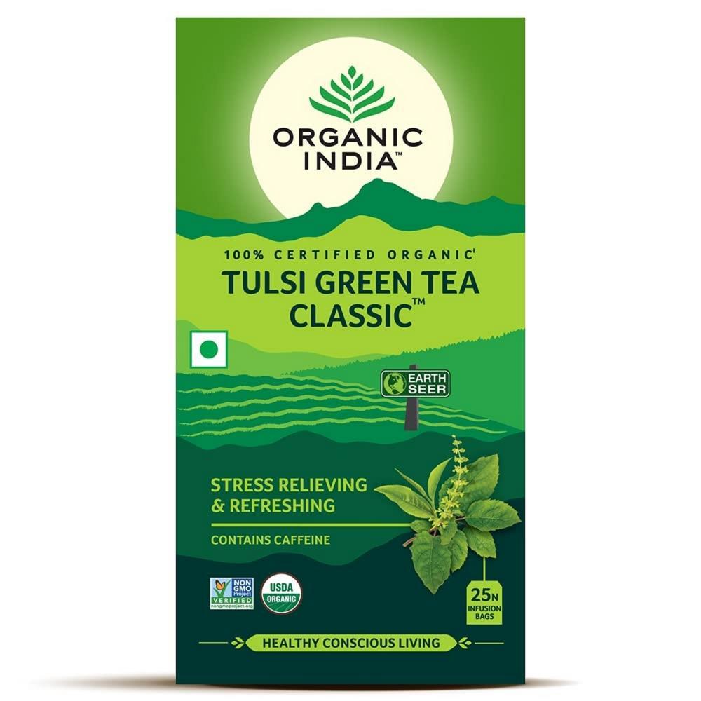 Organic India Tulsi Chá Verde Clássico 25 Saquetas