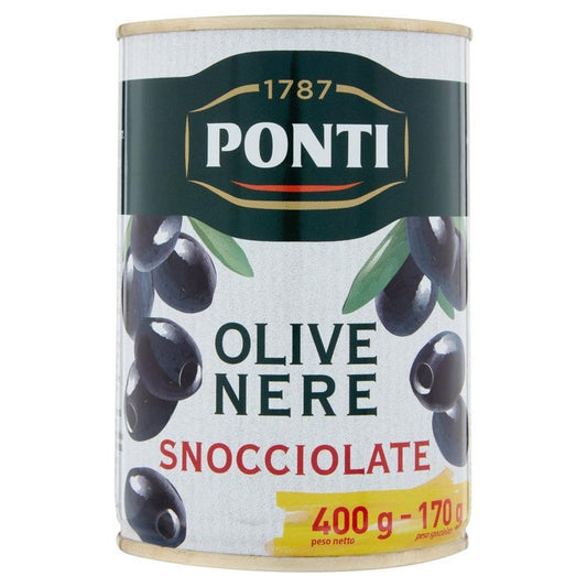 Ponti Pitted Black Olives 290g