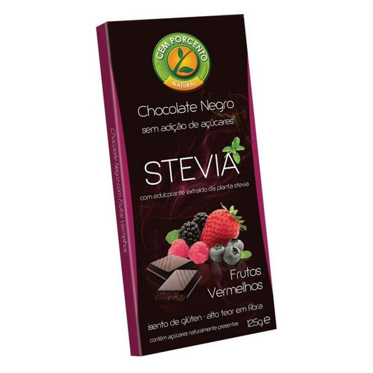 Dark Chocolate With Stevia And One Hundred Percent Red Fruits 125g