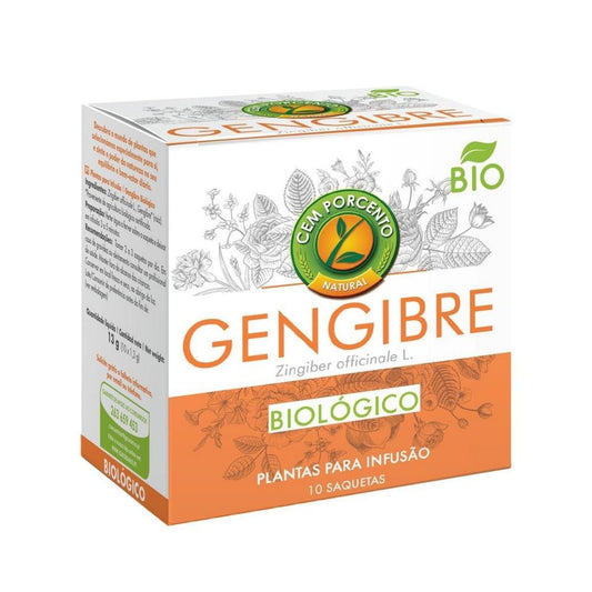 Ginger Tea Infusion One Hundred Percent Bio 10 Sachets